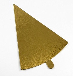 Подложка для пирожных треугольник с ручкой 100 шт [PL 0,8 125х125х80 зол с ручкой]