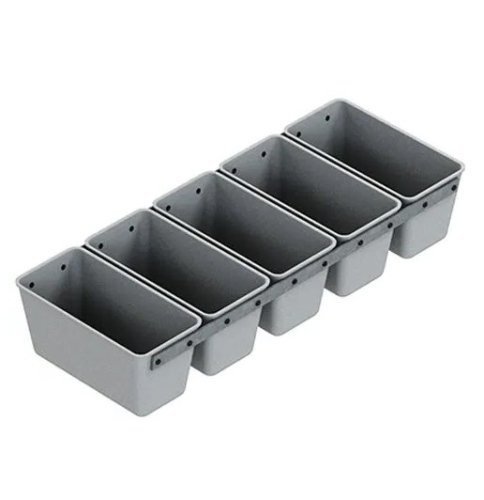 ФОРМА ХЛЕБНАЯ алюм. литая №7  220х110х115мм. 5-секционная ФОРМА ХЛЕБНАЯ алюм. литая №7  220х110х115мм. 5-секционная