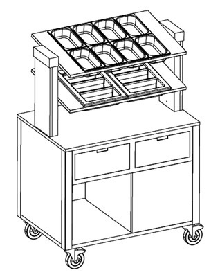 Прилавок для столовых приборов MetalCarrelli [6900 A20]