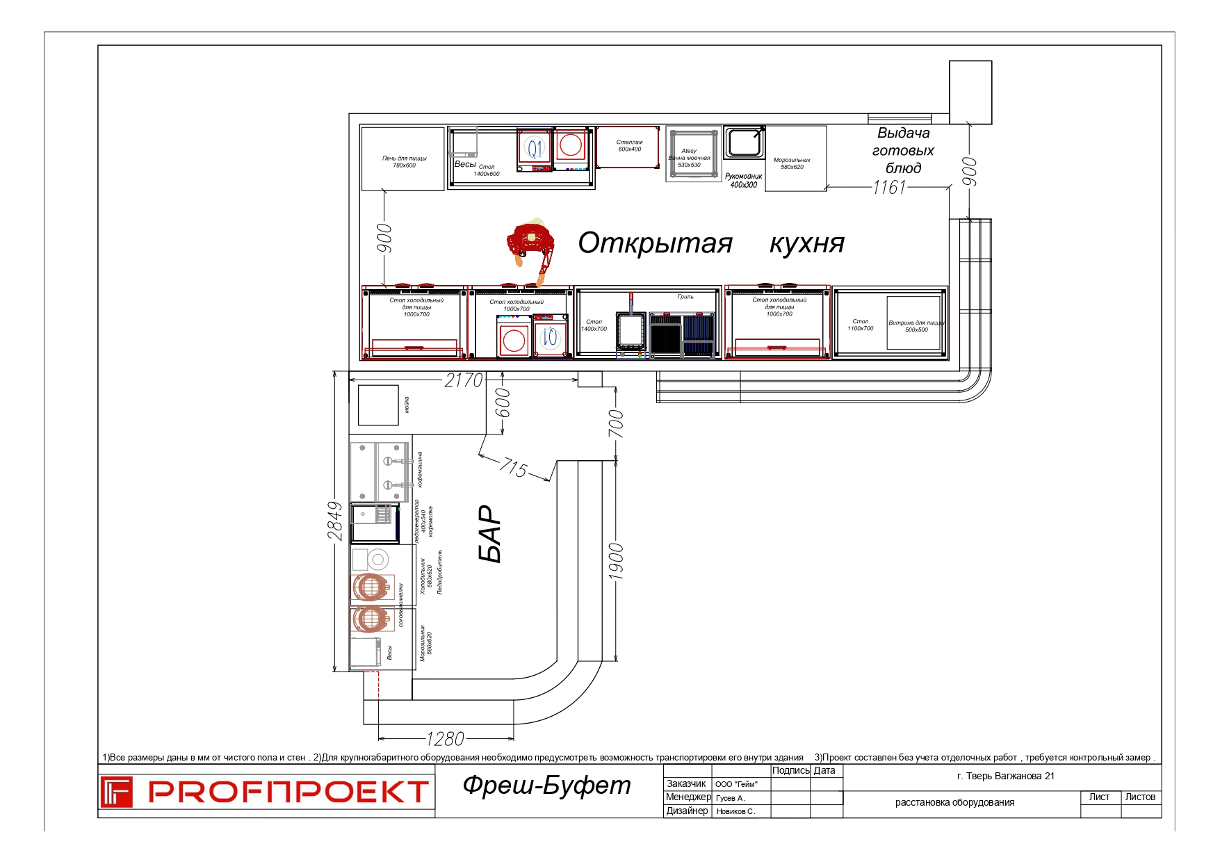 Сеть столовых правильного питания “Фреш Буфет” “под ключ”: проектирование, коммуникации, оборудование и монтаж