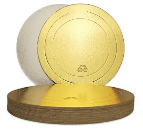 Подложка для тортов d200 мм 20 шт [PL 3,0 200 зол/бел]