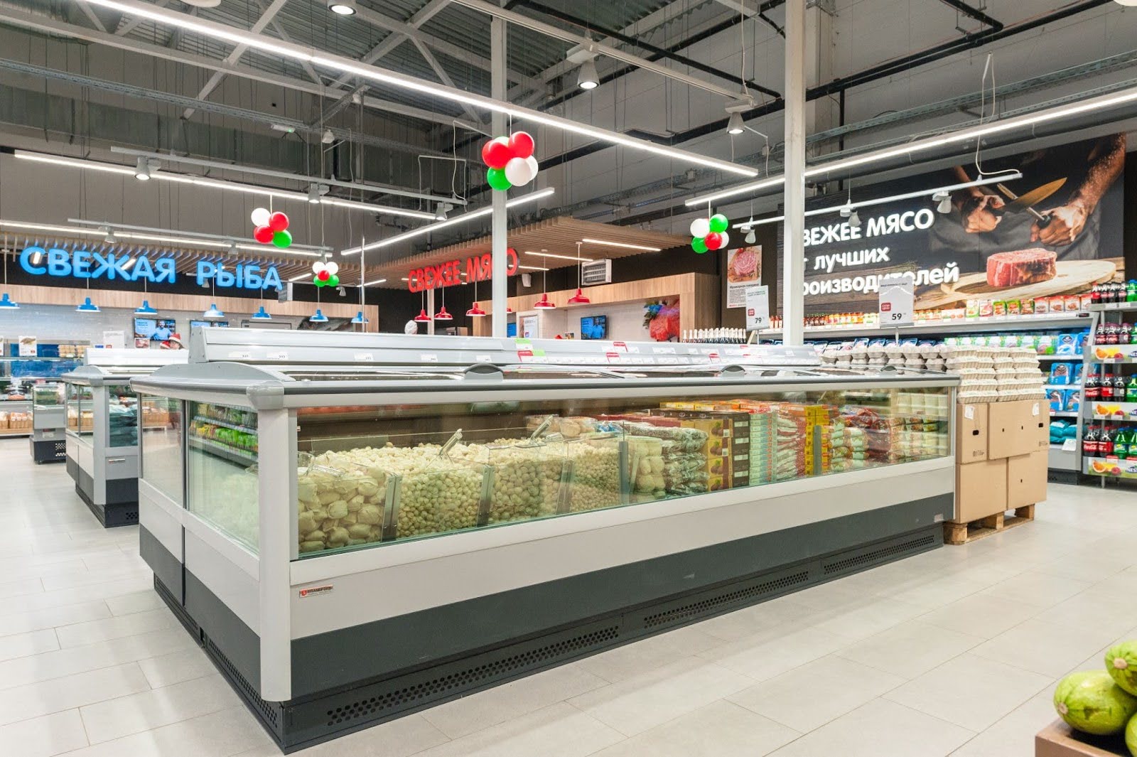 Гипермаркет EUROSPAR с рестораном “под ключ” в городе Саранск: проектирование, коммуникации, оборудование и монтаж