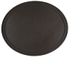 Поднос прорезиненный овальный 680х460х45 мм коричневый [2700CT Brown]