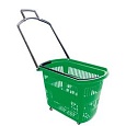 Корзина-тележка пластиковая на 4-х колесах PBT30 (зелёный), 30л