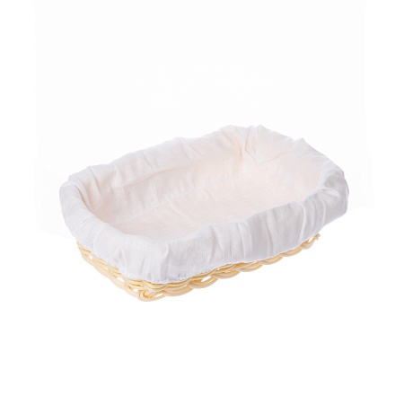 Чехол для корзинки пластиковой прямоугольной бязь белый