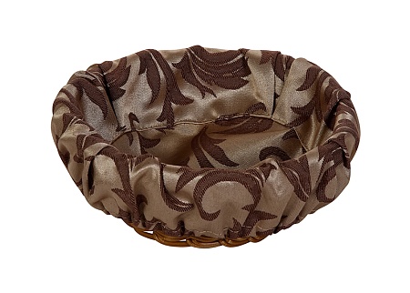 Чехол для корзинки пластиковой круглой Мати коричневая с золотом