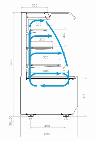 Витрина холодильная Полюс KR70 VM 0,6-2 STANDARD открытая (9005-0109)