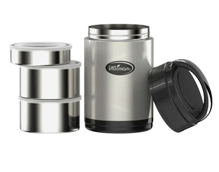 Термос 2л с тремя контейнерами [NR-2000]