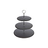 Этажерка 3-х ярусная 200/250/300 мм черный, сланец [68716]