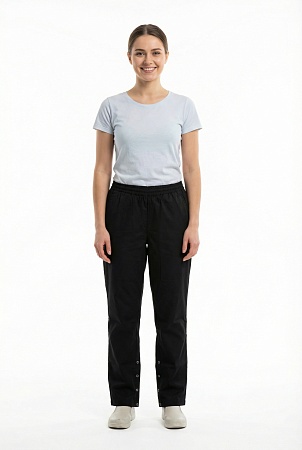 Брюки повара летние черные [00201 Размер 58] с кнопками