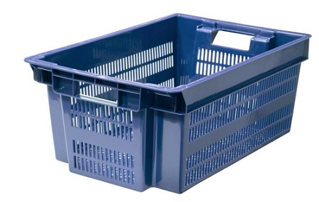 Ящик 600х400х250 мм перфорированные бока и дно, ПЭНД цвет в ассорт. [125]