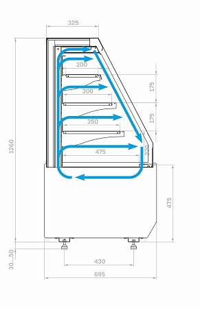 Витрина холодильная Полюс KC70 VM 1,3-2 STANDARD открытая, горка (версия 2.0) (9005-0109)