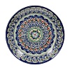 Тарелка ляган, керамика "Узоры", 250 мм, синяя