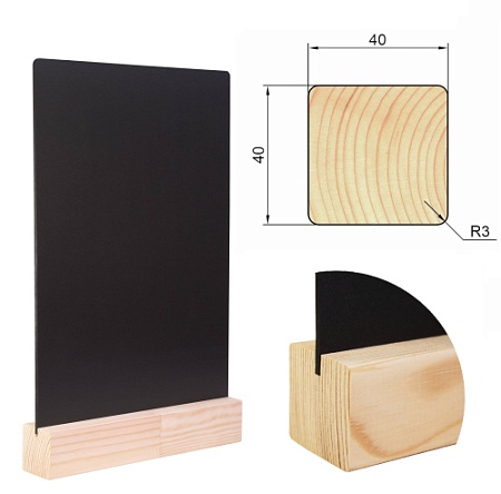 Тейбл тент А4 меловой на дер.основ. 40х40 мм