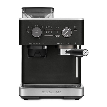 Кофемашина Kitchen Aid полуавтоматическая эспрессо с кофемолкой, черный чугун