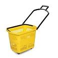 Корзина-тележка пластиковая на 4-х колесах PBT30 (желтый), 30л