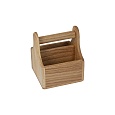 Подставка д/сервировки с ручкой 180х150х150 мм 2 отделения дуб, цвет натуральный [NapkinHolder1518-N]