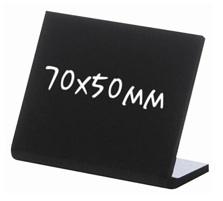 Ценник меловой L-вида 70х50 мм ПВХ черный нов [123595]