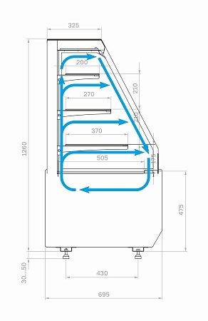 Витрина холодильная Полюс KC70 VM 1,3-2 STANDARD открытая (версия 2.0) (9005-0109)