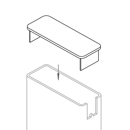 Заглушка стойки 80х30 мм