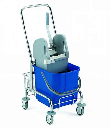 Тележка для уборки Sting 25 (1*25 л), хромир. с U-образной хром.ручкой и отжимом [00006072]