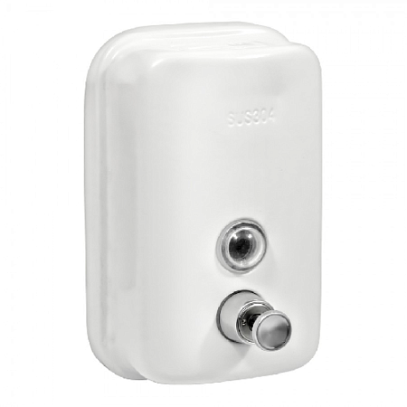 Дозатор для жидкого мыла из нерж. стали Puff-8605W, белый, 500 мл, порошковое окрашивание.