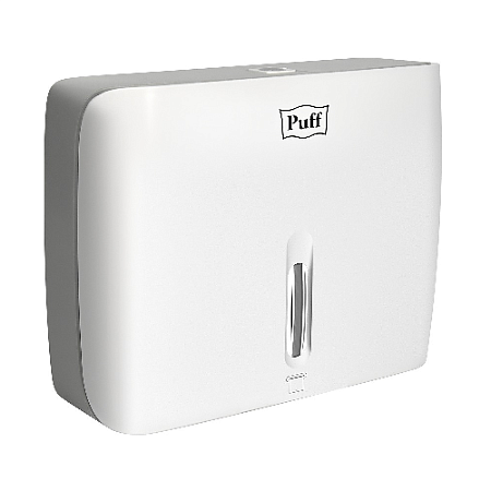 Диспенсер бумажных полотенец Puff-5145, белый, с замком, ABS-пластик