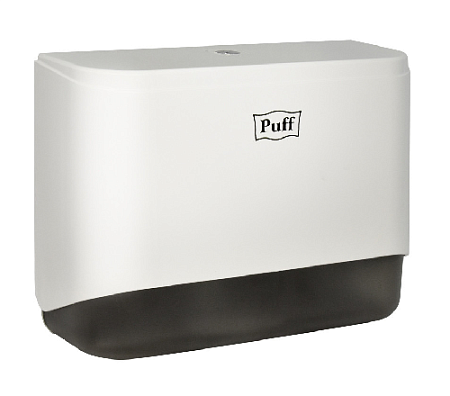Диспенсер бумажных полотенец Puff-5140, белый, с замком, ABS-пластик