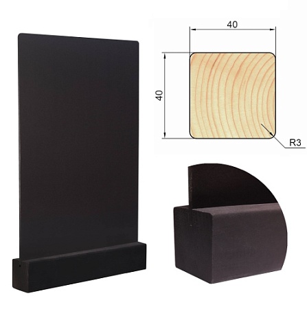 Тейбл тент А6 меловой на дер.основ. 40х40 черный