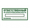 Знак Ответственный За Электробезопасность 200х100 мм