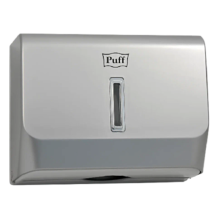Диспенсер бумажных полотенец Puff-5130S, хром, с замком, ABS-пластик