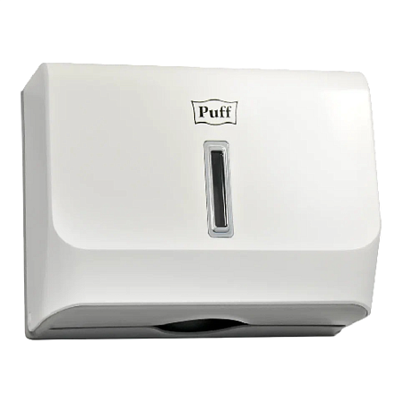 Диспенсер бумажных полотенец Puff-5130, белый, с замком, ABS-пластик