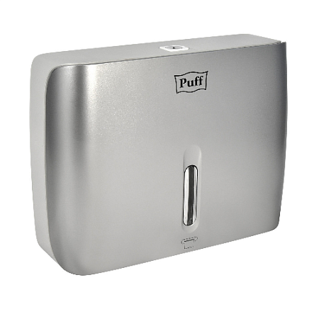 Диспенсер бумажных полотенец Puff-5145S, хром, с замком, ABS-пластик